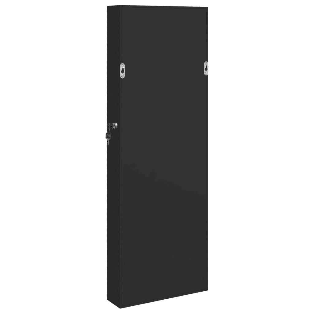 Armadio Portagioie a Specchio con Luci LED a Parete Nero CFW5378665
