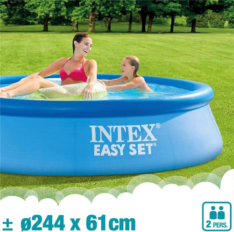 INTEX PISCINA FUORI TERRA EASY SET ROTONDA, POMPA FILTRO 1250 L/H, 1942 L, PVC, AZZURRO, 244X61 CM