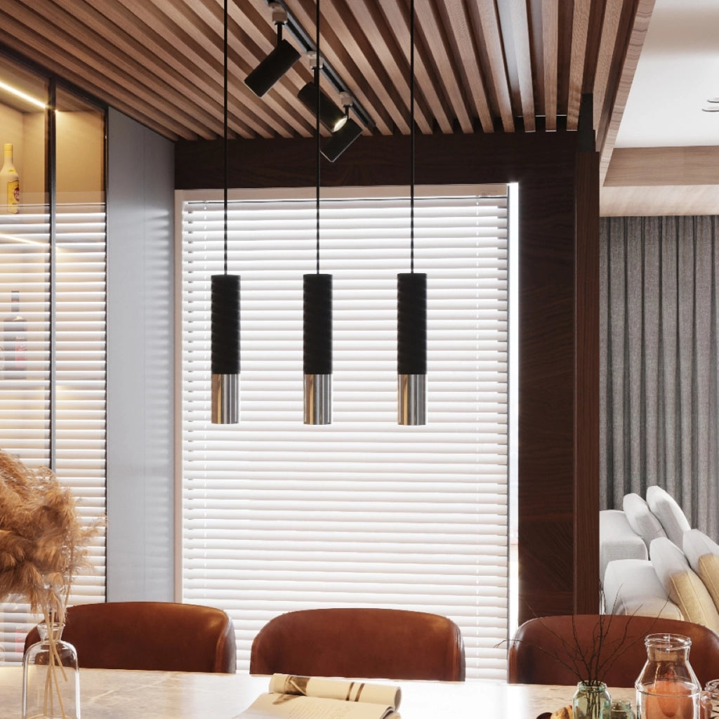 Lampada da soffitto moderna LOOPEZ 2x GU10 LED Max 10W Acciaio cromato nero