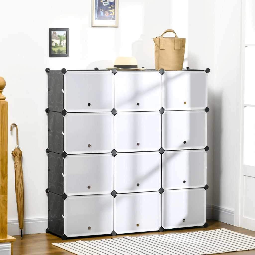 Armadio modulare con cassetti ¨C Minimal ¨C 125x32x125 cm nero e bianco
