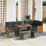 Set Divano da Giardino con cuscino 10 pcs Grigio 3363203
