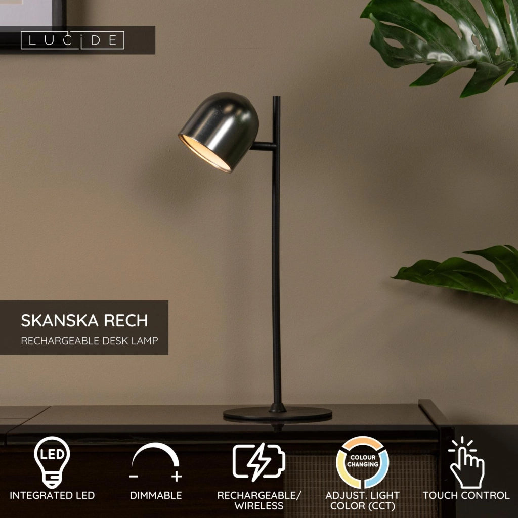 Lampada da scrivania LED wireless SKANSKA RECH Lucide