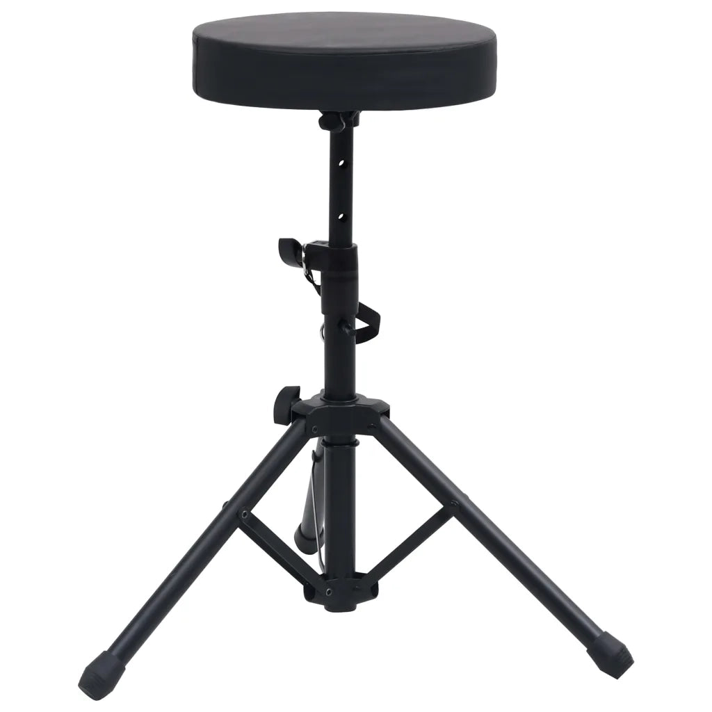 Set Supporto per Tastiera a Doppia Staffa con Sgabello Nero 70096