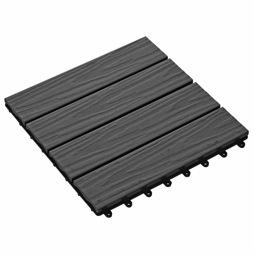 Piastrella per Decking Design 3D 11 pcs Nero 30 x 30 cm WPC 42046681