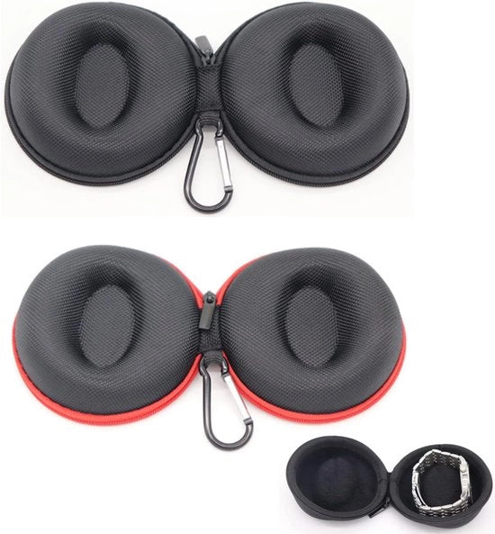 Cassetta orologio portatile a forma rotonda - 2 pezzi - Nero/Rosso