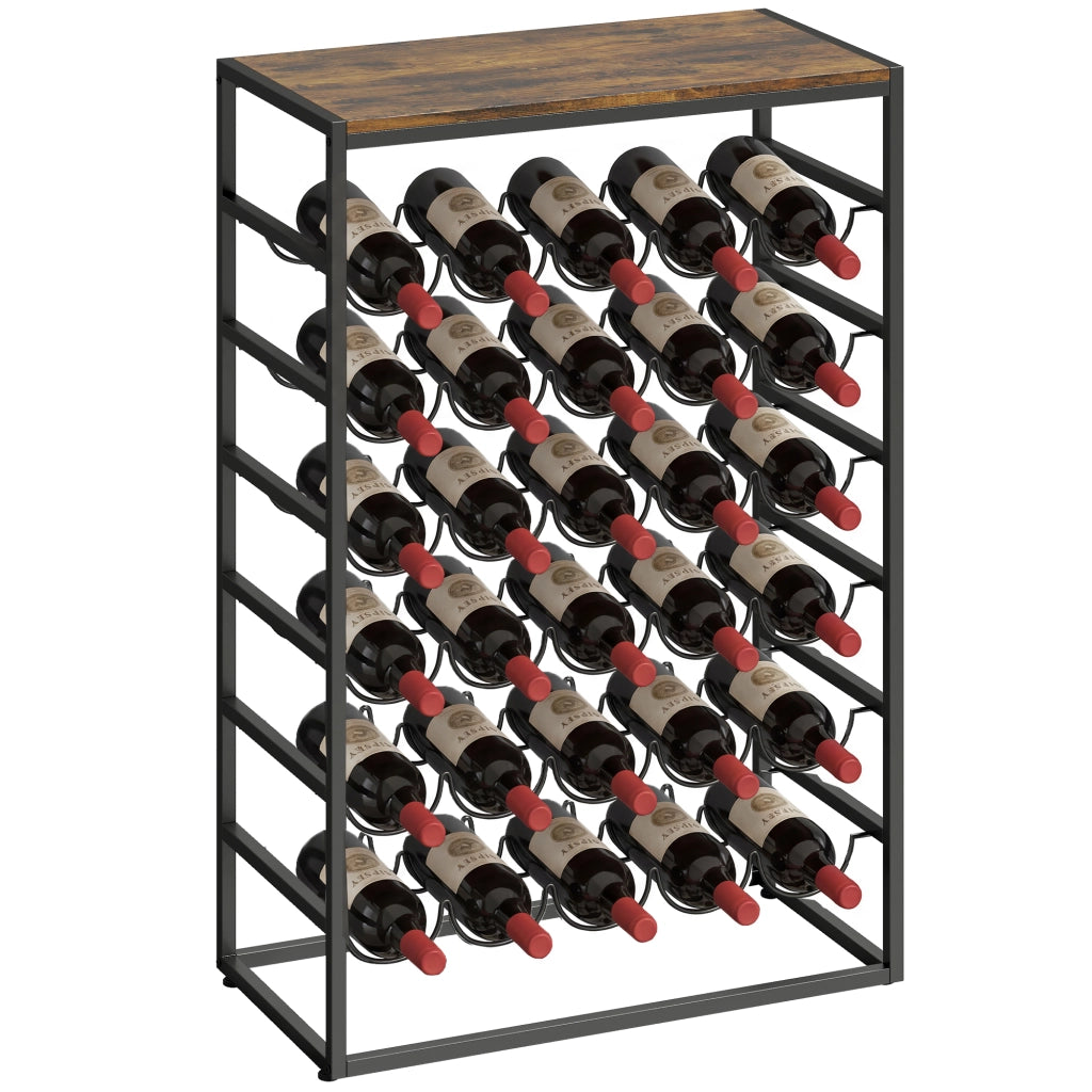Scaffale per Bottiglie ¨C zephmum ¨C 59x30x88.5 cm Rustico Marrone