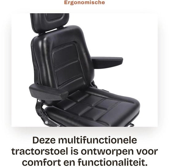 Sella Trattore Ergonomica Comfort - Regolabile Supporto Cervicale - Utilizzo Multifunzionale - Pezzo di Ricambio - Materiale Resistente allo Sfregamento - Adatto per Bulldozer/Scavatori - Sedile di Pilotaggio