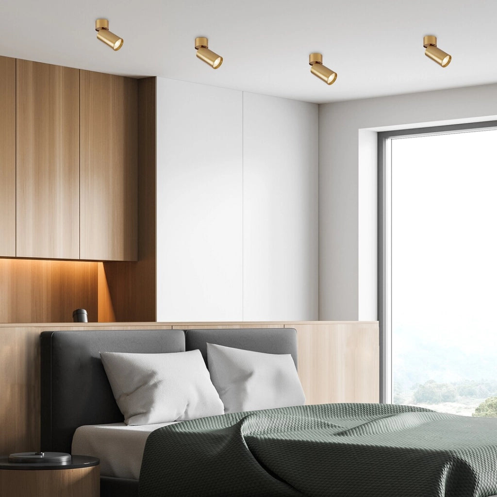 Faretto soffitto rotondo oro 1 luce orientabile GU10 Mirina