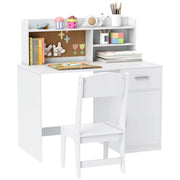 Scrivania per bambini con sedia, tiroir e scaffale ¨C Minimal ¨C bianco