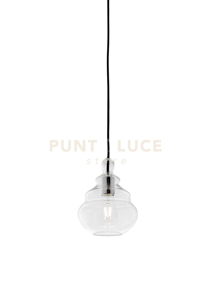 ADONE SOSPENSIONE 1 LUCE DIFFUSORE VETRO TRASPARENTE ATTACCO E27