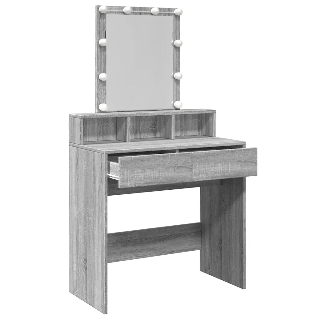 Toeletta con LED Grigio Sonoma 80x41x144,5 cm 848183