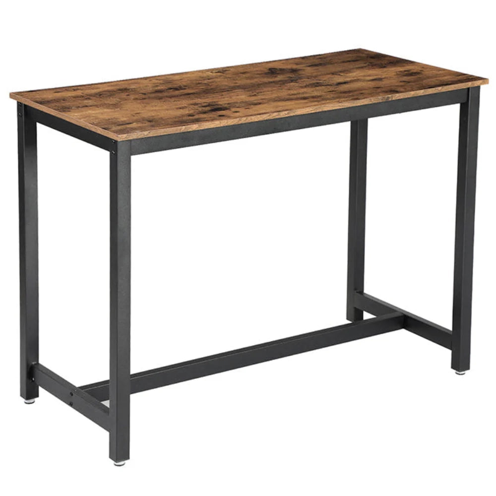 Tavolo alto da bar vintage tavolo multiuso con struttura in ferro per bevande cocktail bar brasserie ristorante soggiorno cucina stabile 120 x 60 x 90 cm marrone 12_0007672
