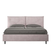 BS COM Letto queen size contenitore imbottito 150x200 microfibra glicine Large