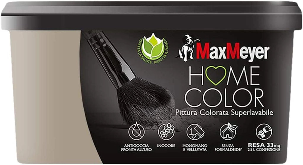 Idropittura Colorata Superlavabile per Interni HomeColor, Colore Savana, 2.5L