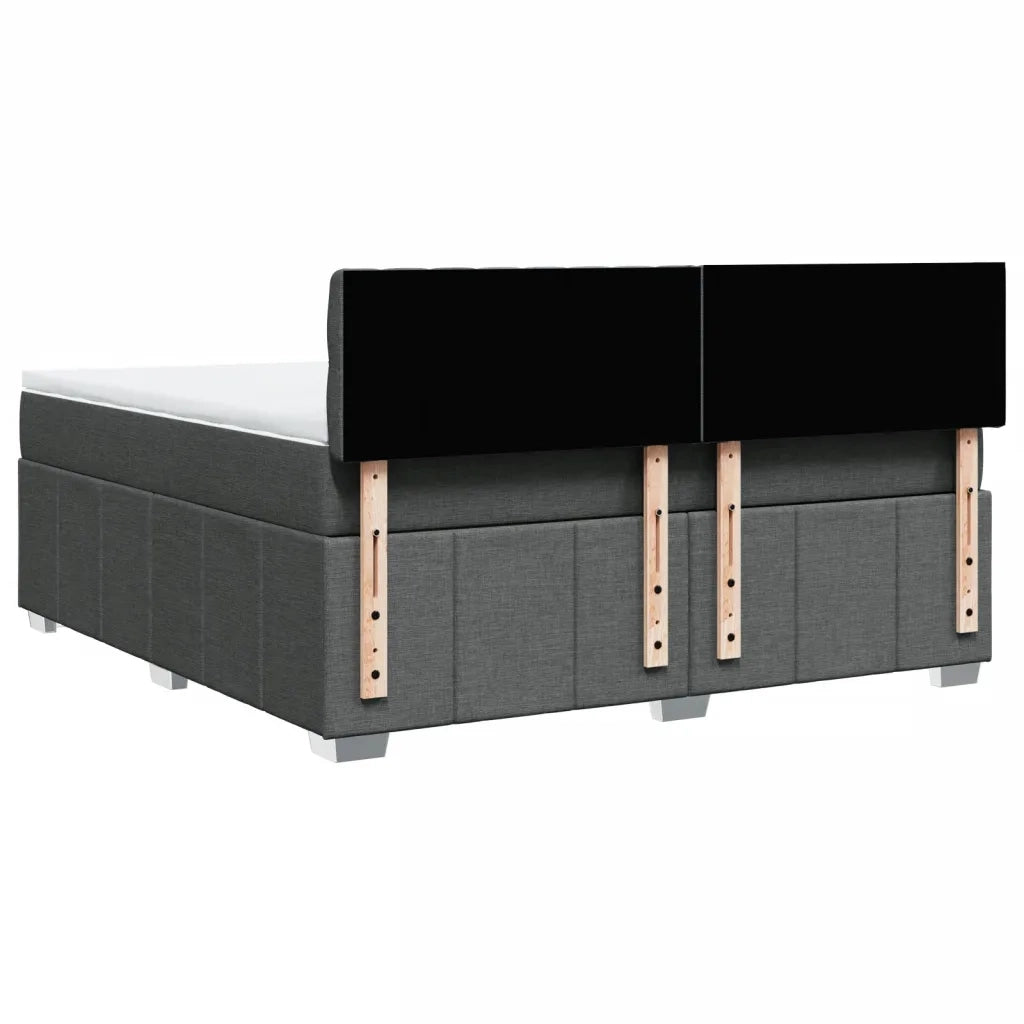 Giroletto a Molle con Materasso Grigio Scuro 180x200 cm Tessuto