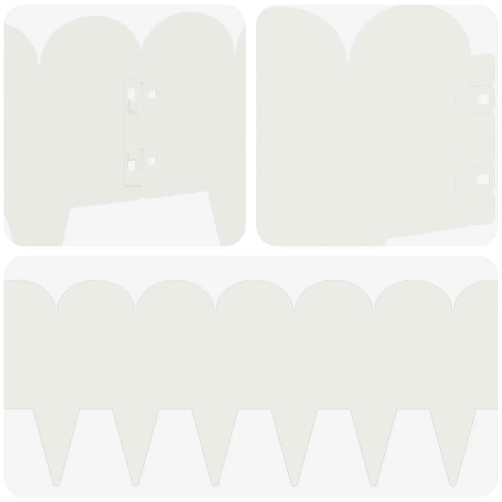 Bordura per Prato 20 pcs 103 x 20 cm Acciaio Bianco 8008676