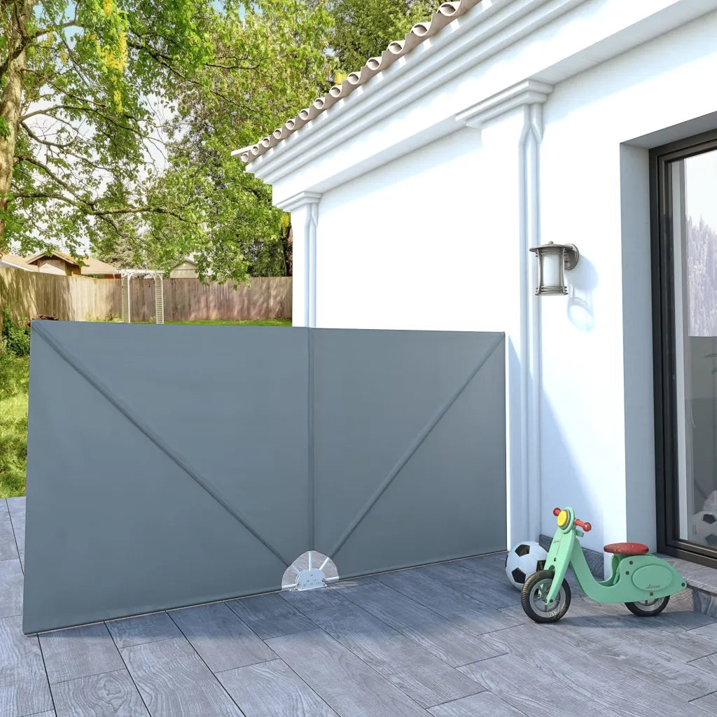 Tenda Laterale per Terrazza Pieghevole Grigio 300x150 cm 44564