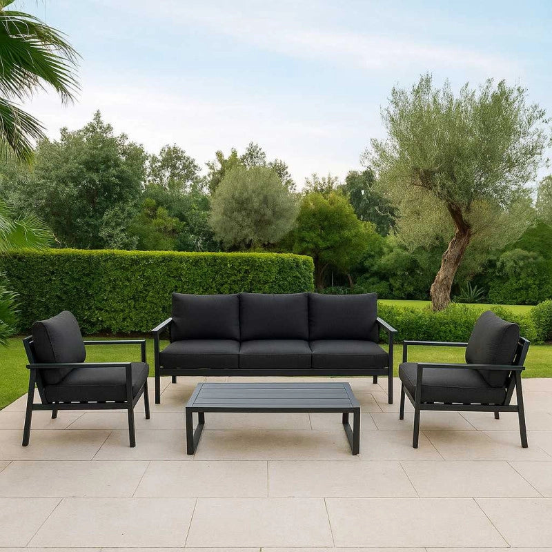 Salotto alluminio Manhattan antracite 3 posti