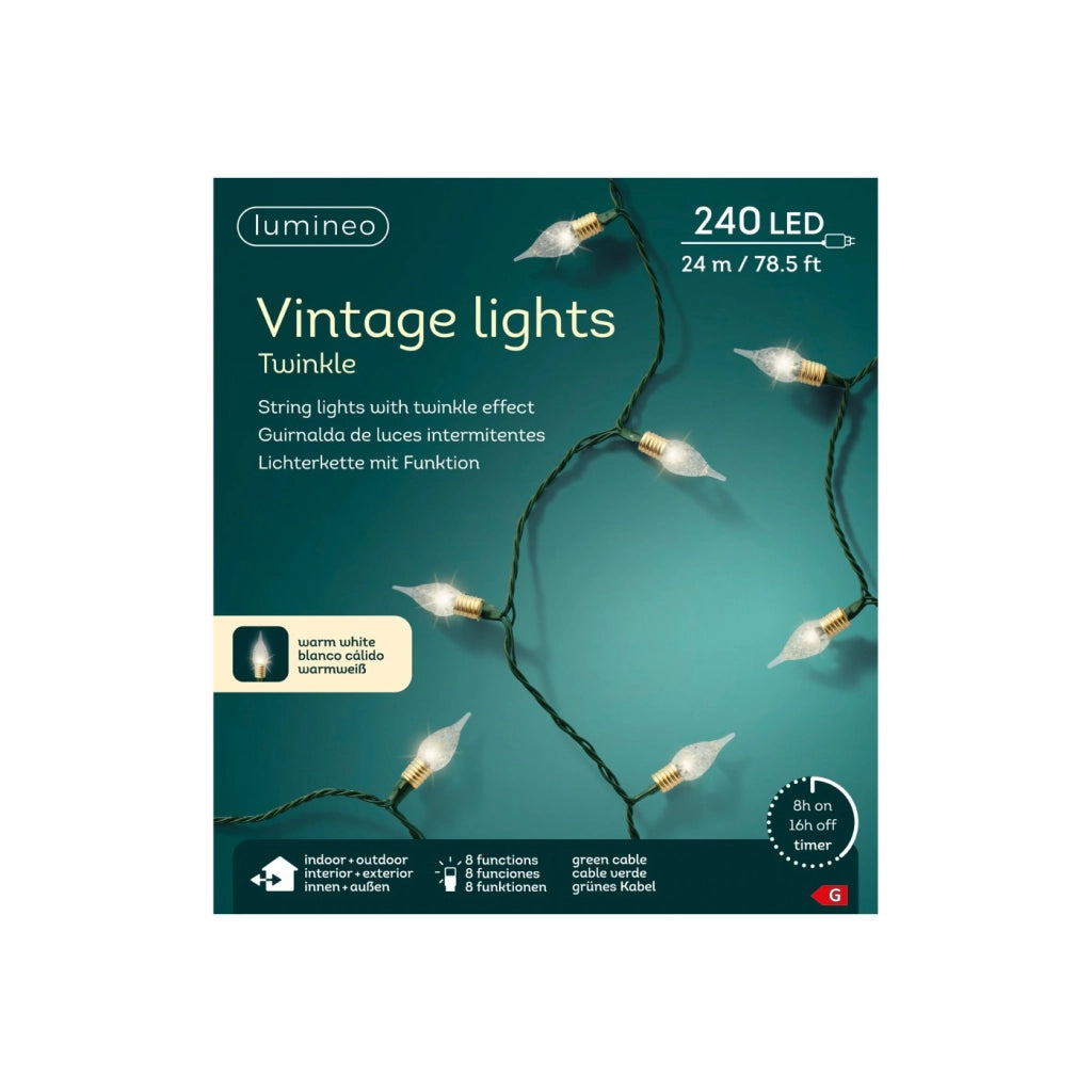 Luci Led Vintage bianco caldo 2390cm 8Funz