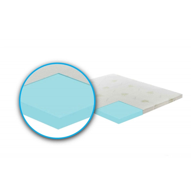 Topper correttore memory foam alto 10cm - rivestimento all’aloe vera - 120x190