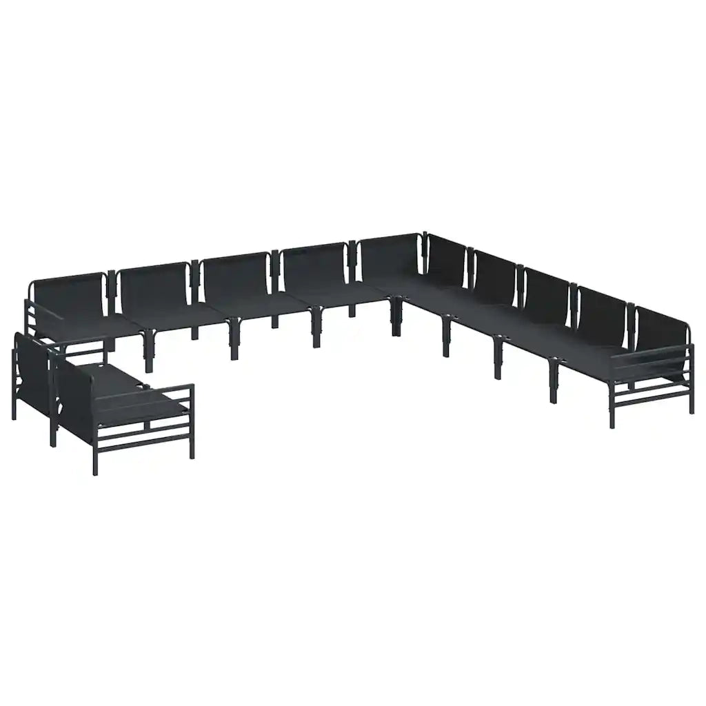 Set Divano da Giardino con cuscino Antracite Acciaio