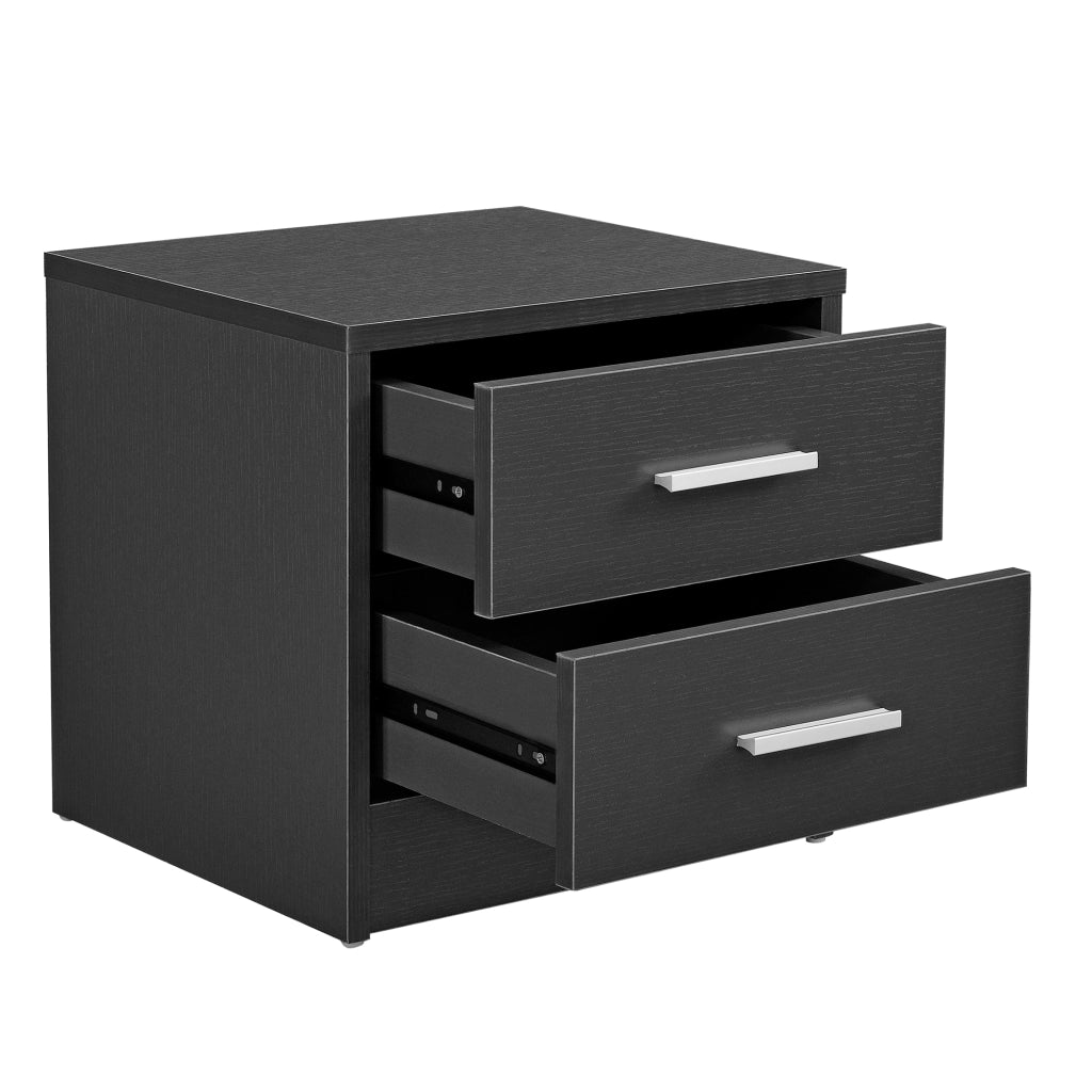 Comodino con 2 Cassetti 38 x 34 x 37 cm - Grigio [en.casa]