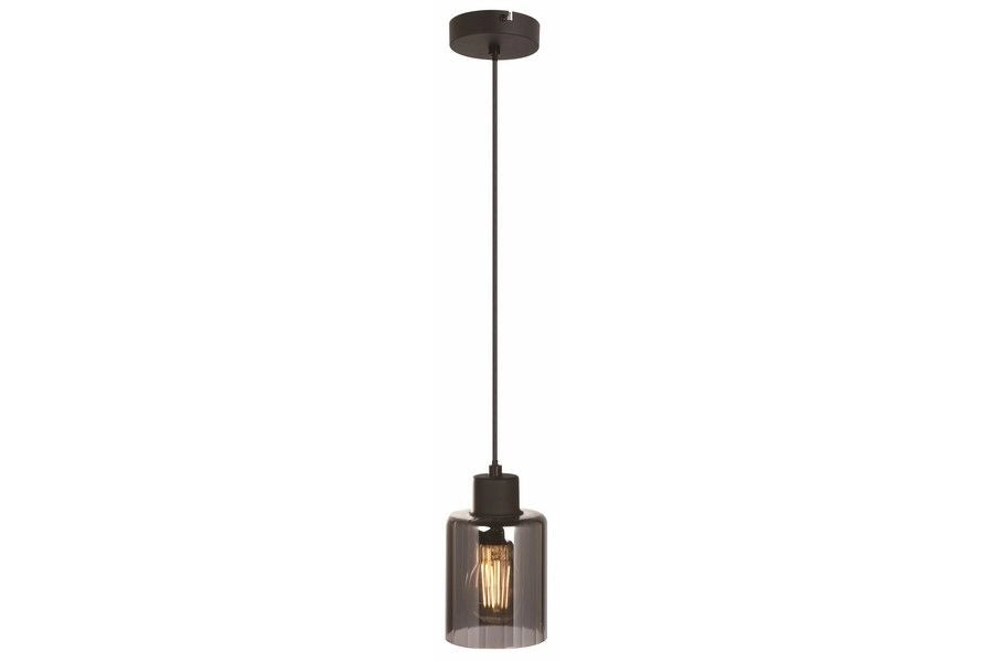 Lampada a sospensione nera vetro fumé Valerie E27 Reality