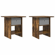Set di 2 Comodini | Armadio da Notte | Mobiletto da notte Rovere fum¨¦ 41 x 40 x 45 cm Legno multistrato