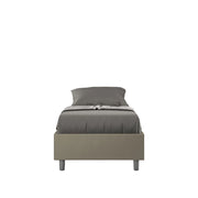 BS COM Letto singolo con rete imbottito 80x200 similpelle cappuccino