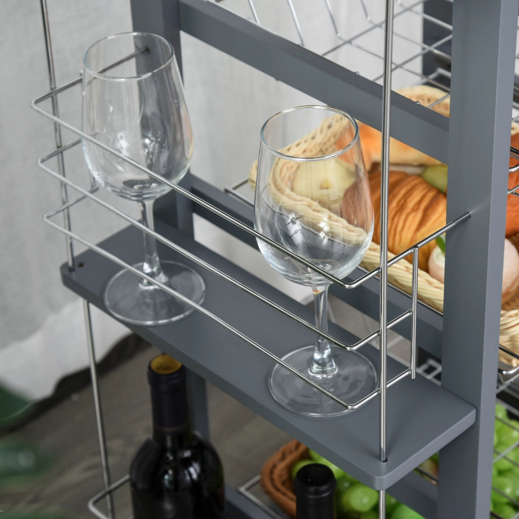 Carrello da Cucina con Cassetto e Cestelli ¨C Minimal ¨C Grigio Scuro