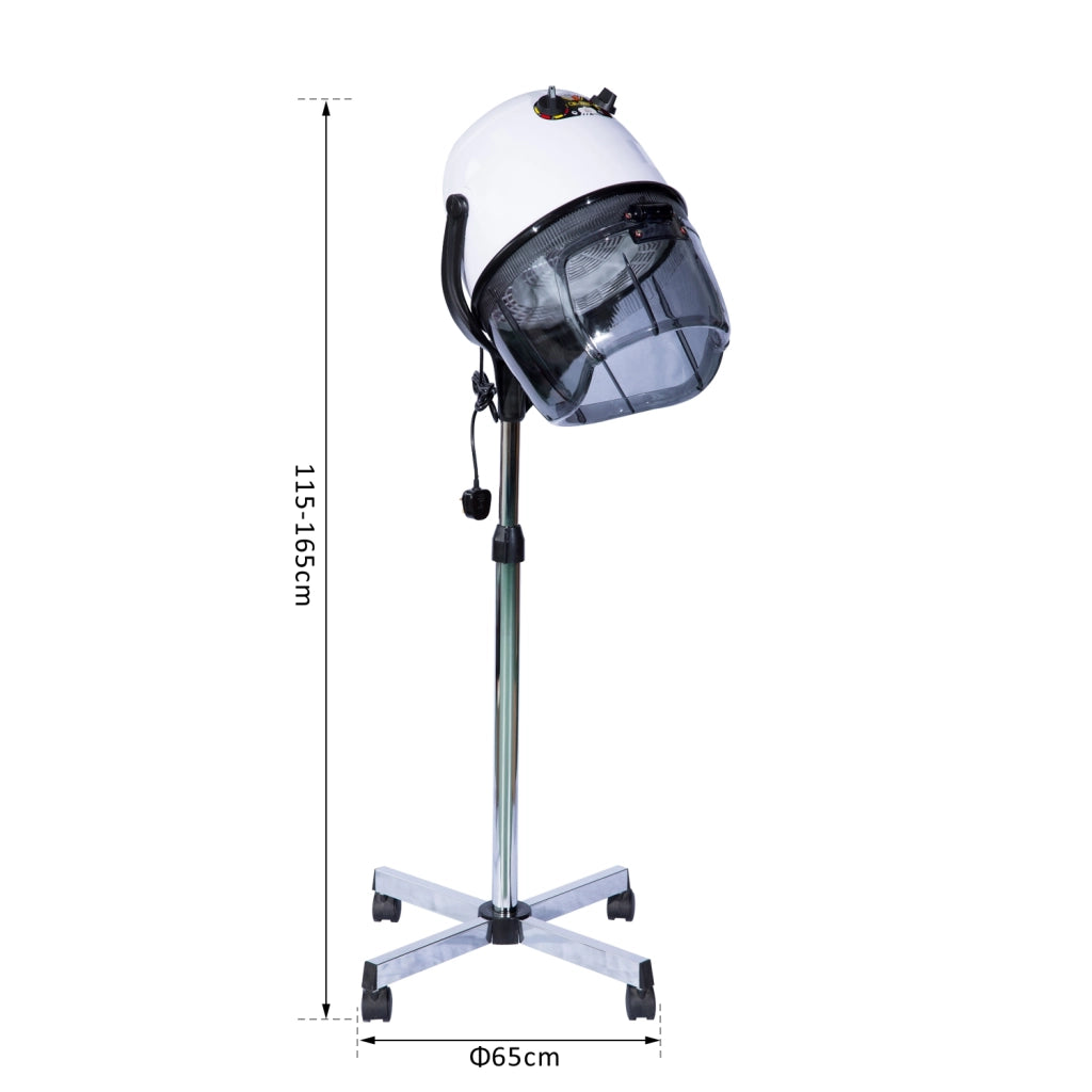 Asciugatore Professionale per Capelli 1180W con Cappa e Ruote ¨C Minimal ¨C Bianco