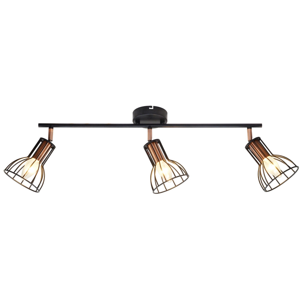 Plafoniera/Applique orientabile SOFIA 3 luci E14 nero rame Polux