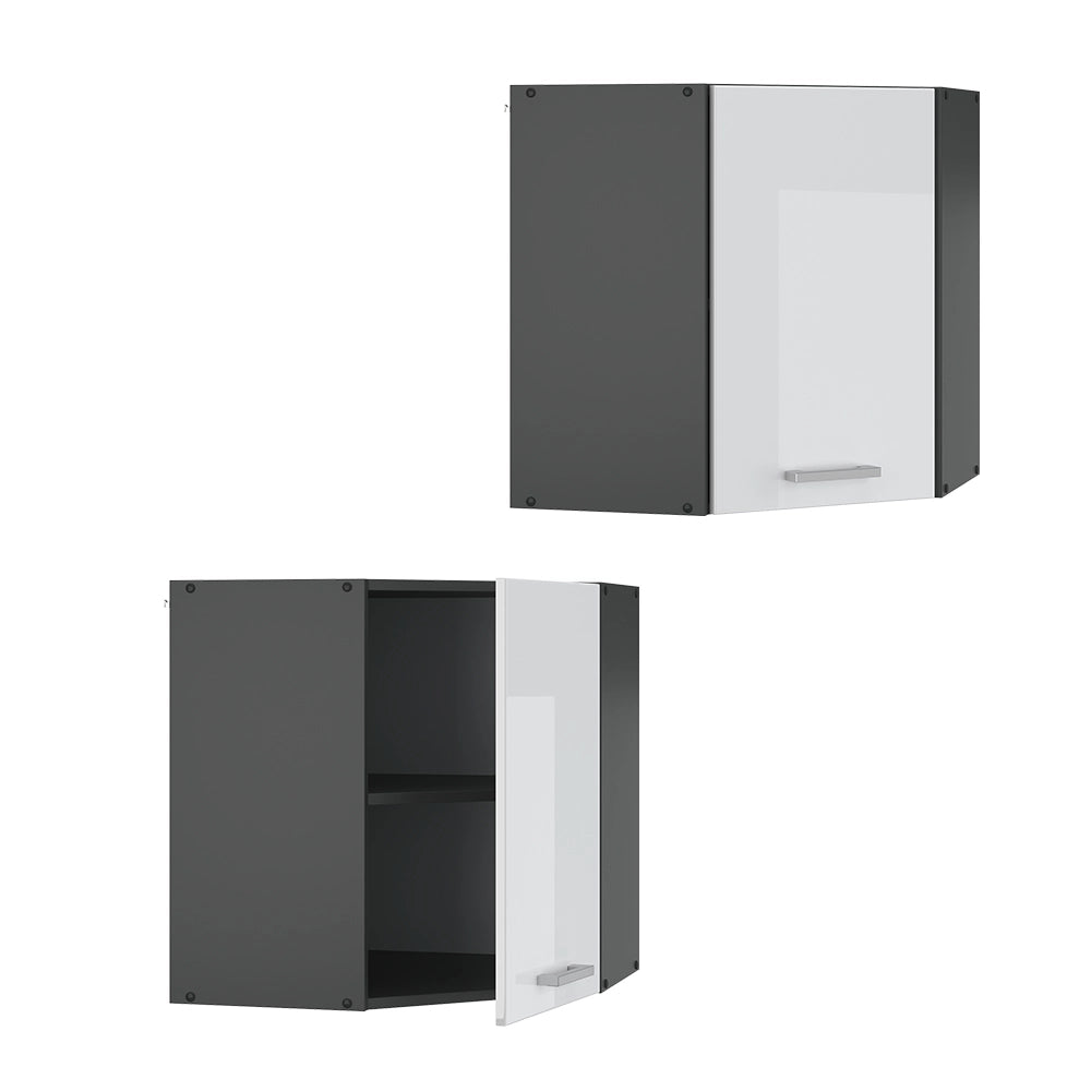 Vicco Mobile angolare da cucina Bianco lucido 57 cm