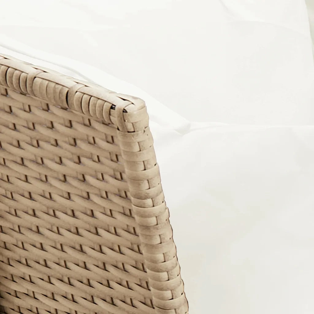 Divano da Giardino con Cuscini in Polyrattan Beige 4104125
