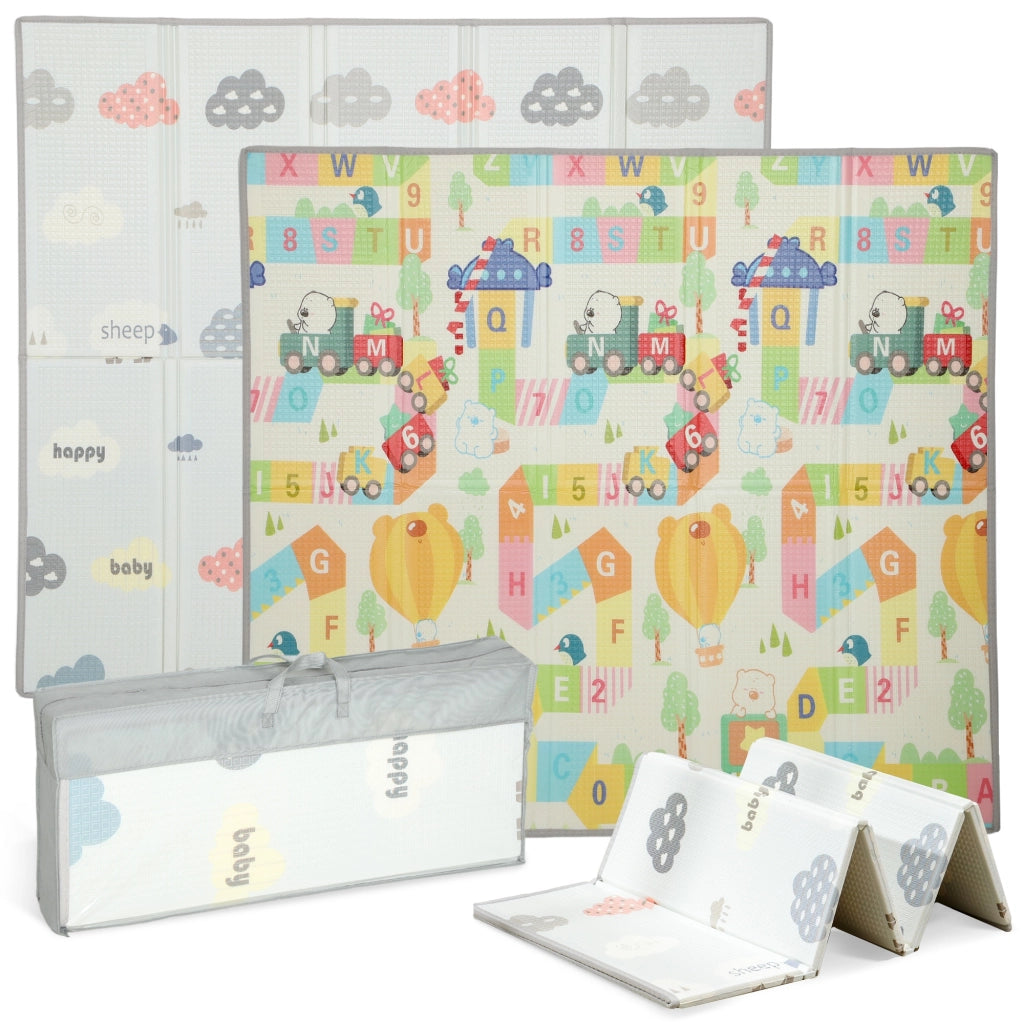 Tappeto gioco per bambini reversibile e pieghevole ¨C Minimal ¨C 200x180x1.5 cm multicolore
