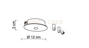 BASE-2R B Base a raggio d.12cm max 3 punti luce bianco opaco