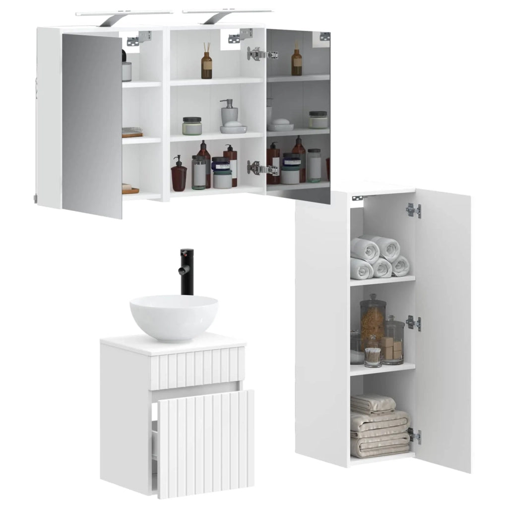 Set di mobili per il bagno 4 pz Bianco 3407463
