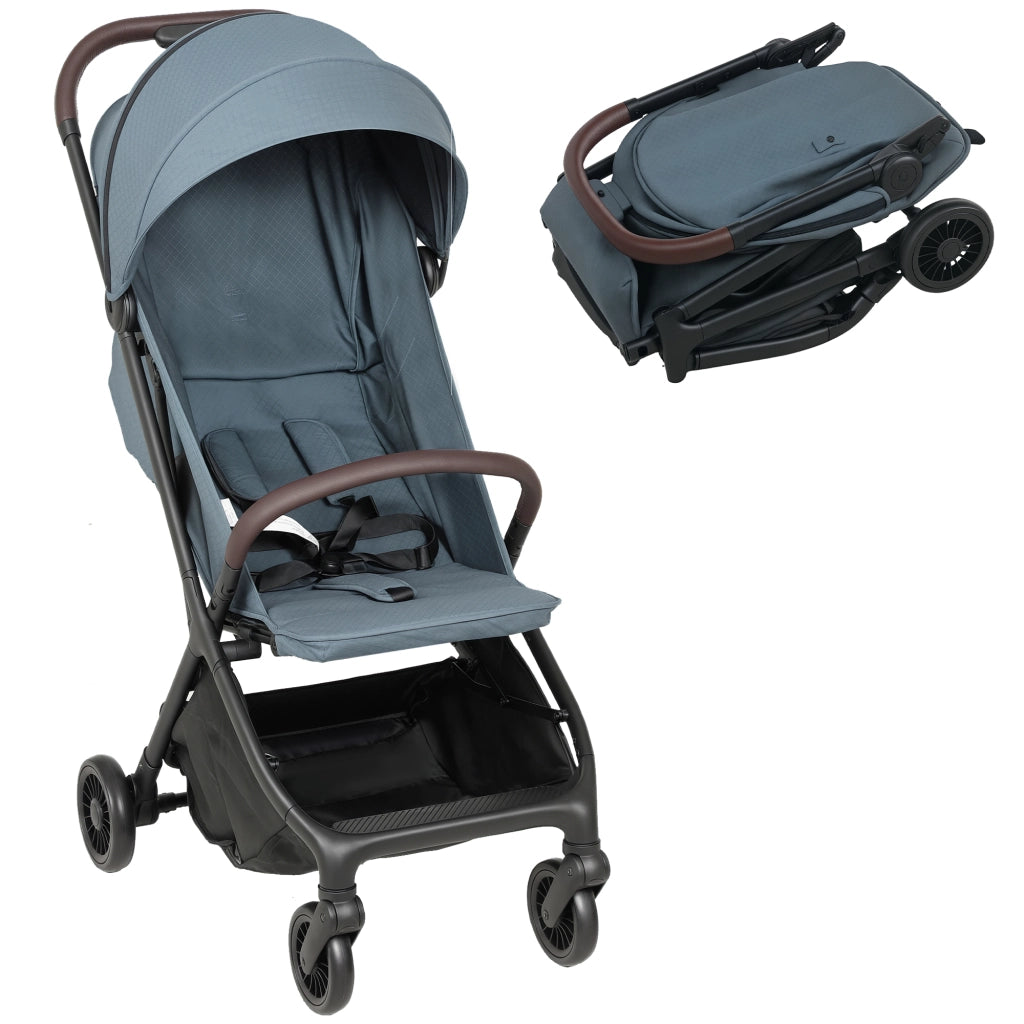 Carrozzina Pieghevole con Schienale Regolabile ¨C Minimal ¨C Blu