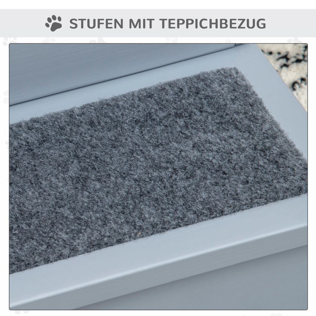 Scala per cani 3 gradini 38 cm alta ¨C zephmum ¨C grigio