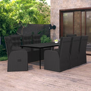 Set da Pranzo da Giardino 9 pz con Cuscini Nero 3099504