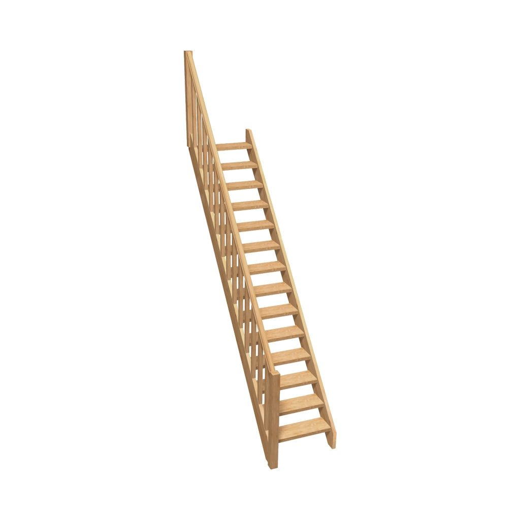 NORMANDIE - Scala dritta in legno con balaustro