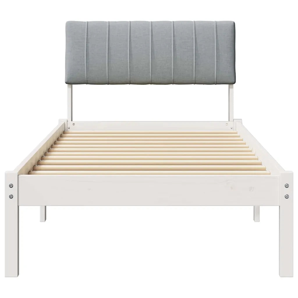 Struttura del Letto Bianco e grigio chiaro 75 x 190 cm 878723