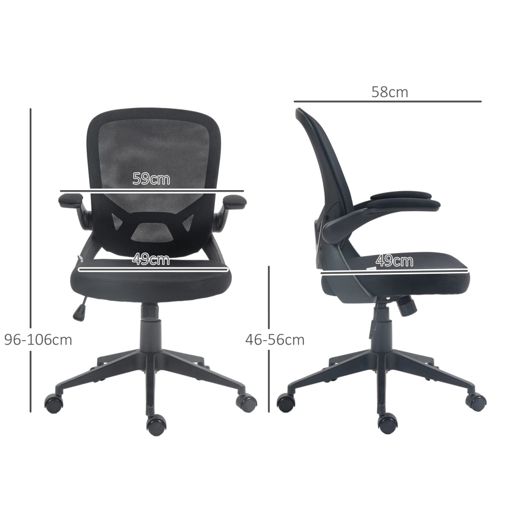 Sedia da Ufficio Girevole con Schienale a Rete e Altezza Regolabile ¨C Minimal ¨C Nero