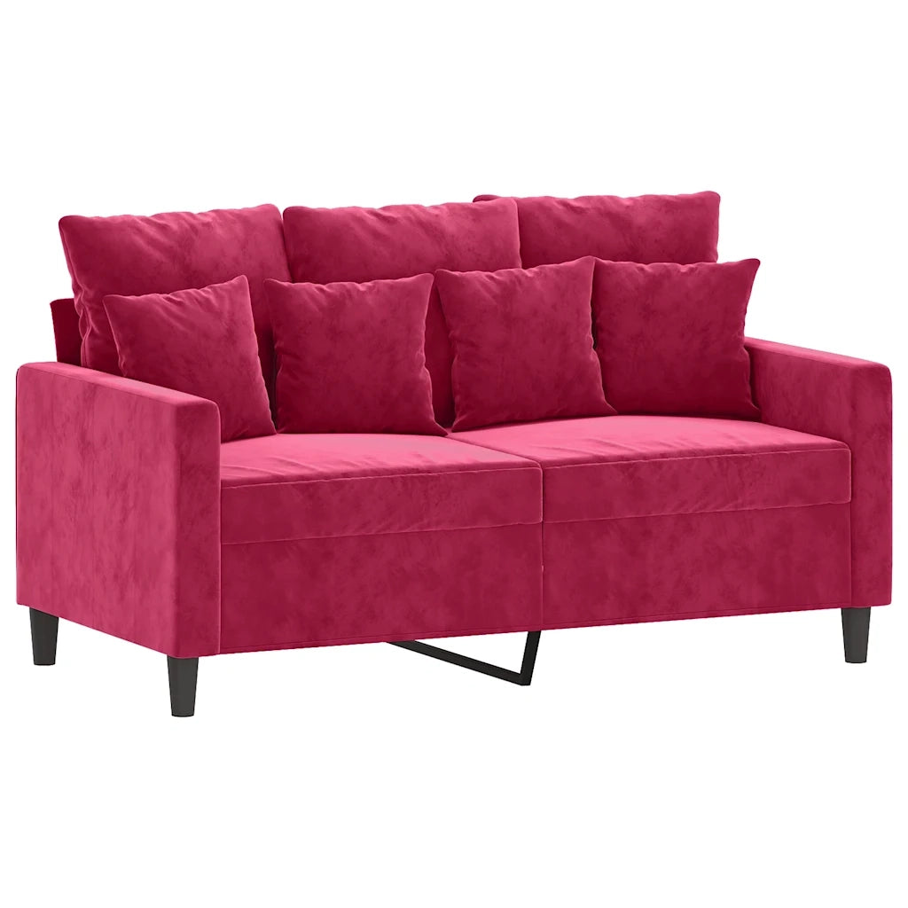 Divano a 2 Posti-Sofa 2 Posti Rosso Vino 120 cm in Velluto 995639