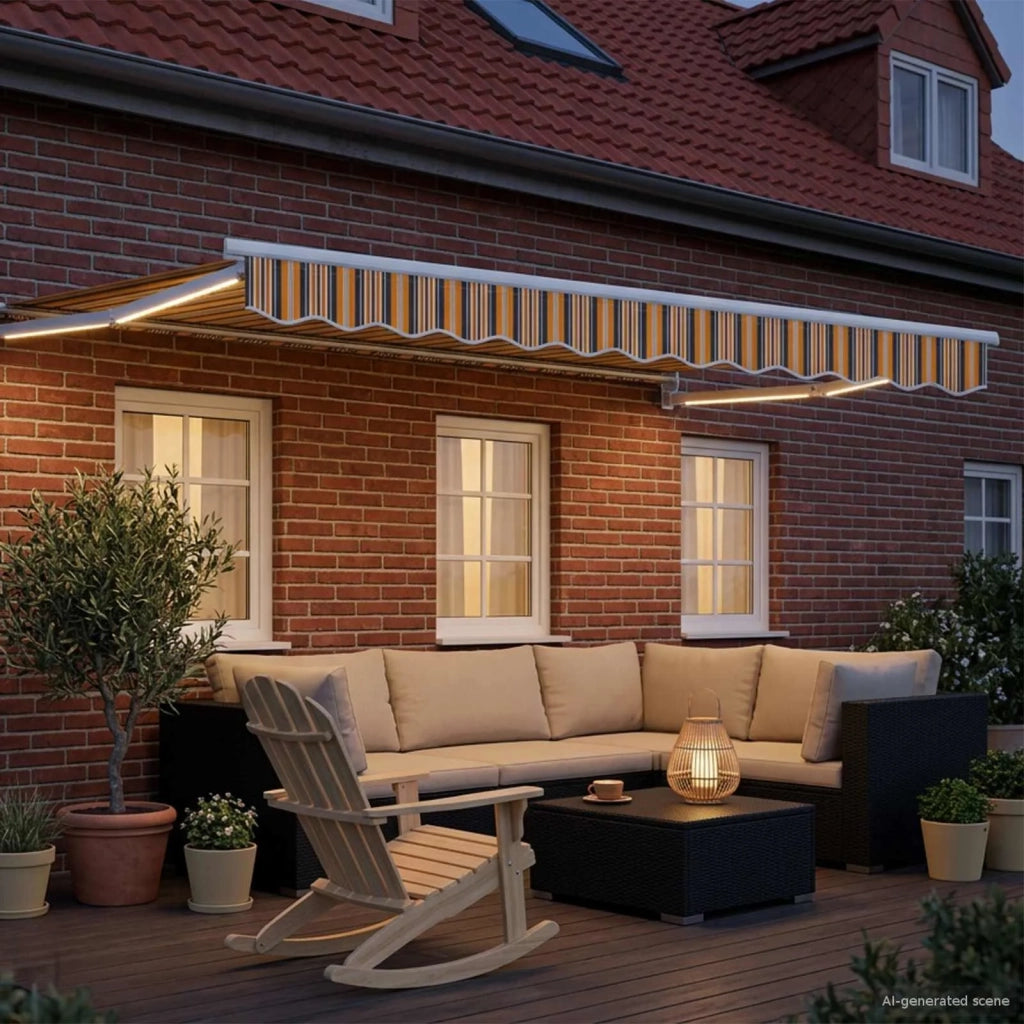 Tenda retrattile manuale con LED 3 x 2,5 m 3419257