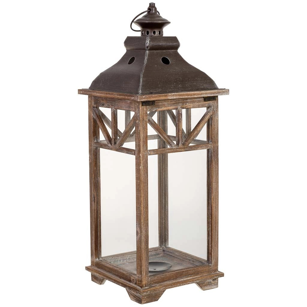 Lanterna in legno 23x23x62h cm