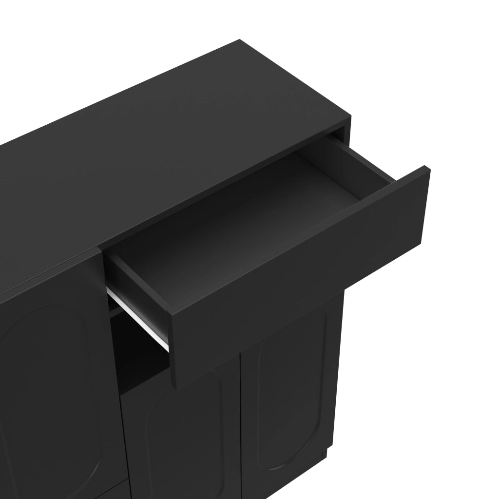 SCARPIERA 2-in-1 con panca 130x35x110 cm nero