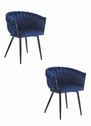 Sedia VALORA MAYAN - Ergonomica in velluto blu navy x 2