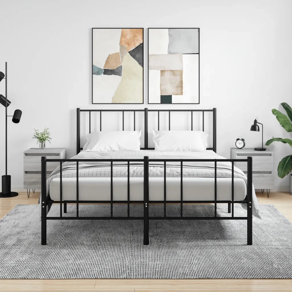 Comodini 2pz-Set di 2 Tavolino da notte Grigio Sonoma 40x35x50 cm in Legno Multistrato 362267