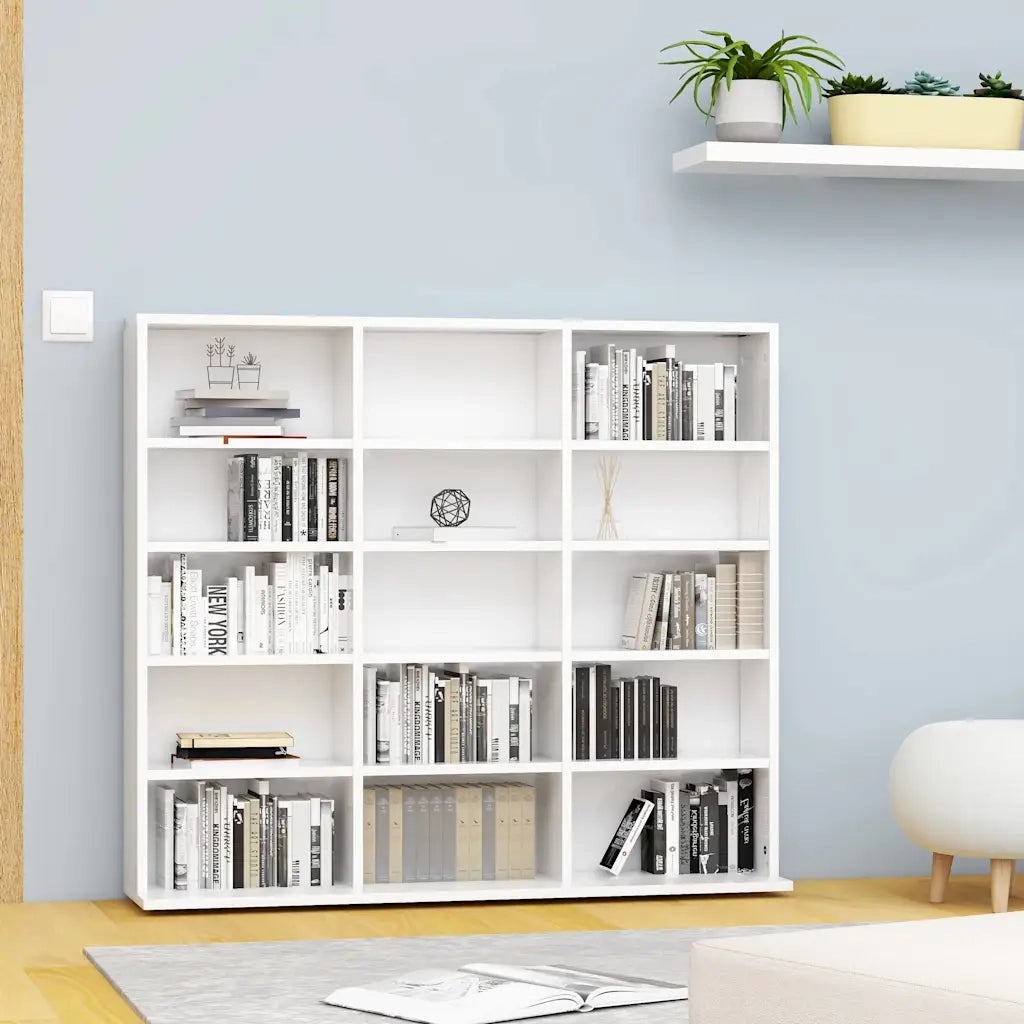 Armadietto Porta CD Bianco 100x23x89,5 cm in Legno Multistrato 801787
